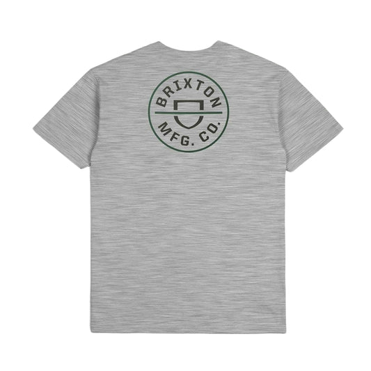 Brixton Heather Grey/Washed Black Crest II S/S Standard T-Shirt image 1