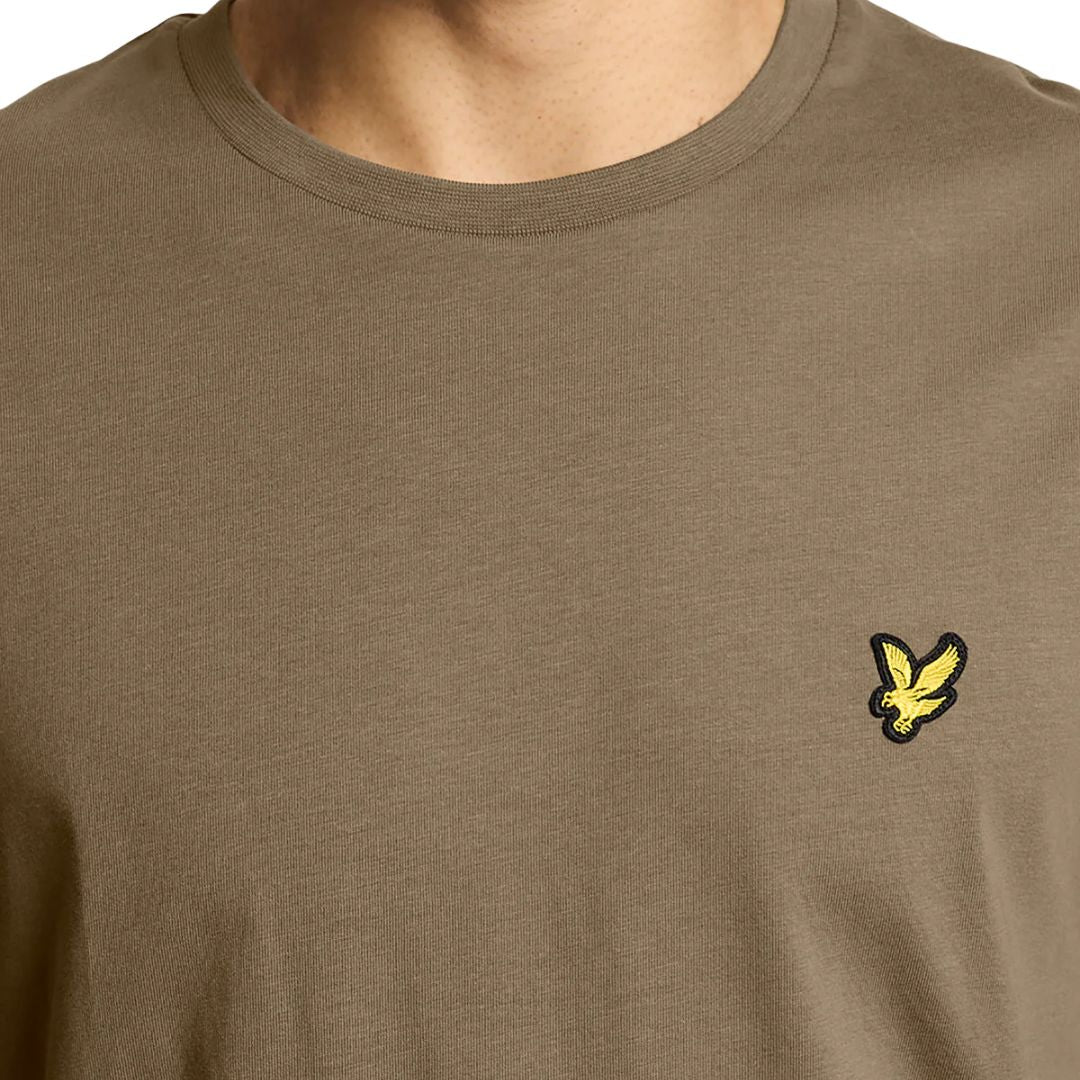 Lyle & Scott Khaki Ash Cotton Crew Neck T-Shirt image 2