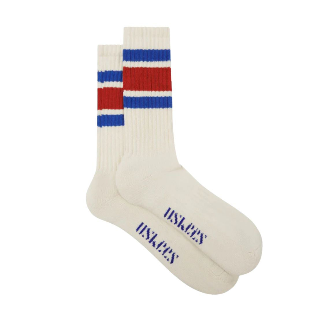 Uskees 4011 College Stripe Berry Red Socks