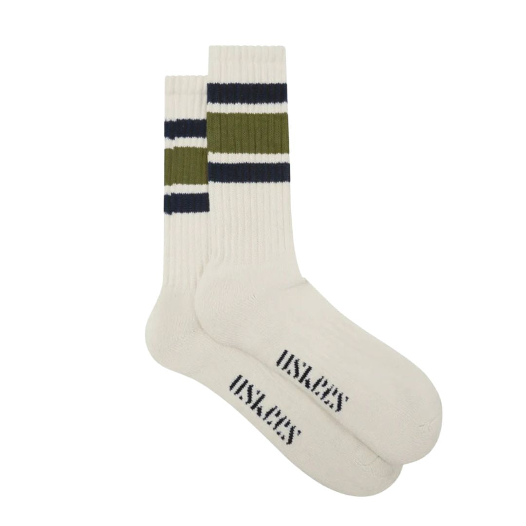Uskees 4011 College Stripe Olive Socks