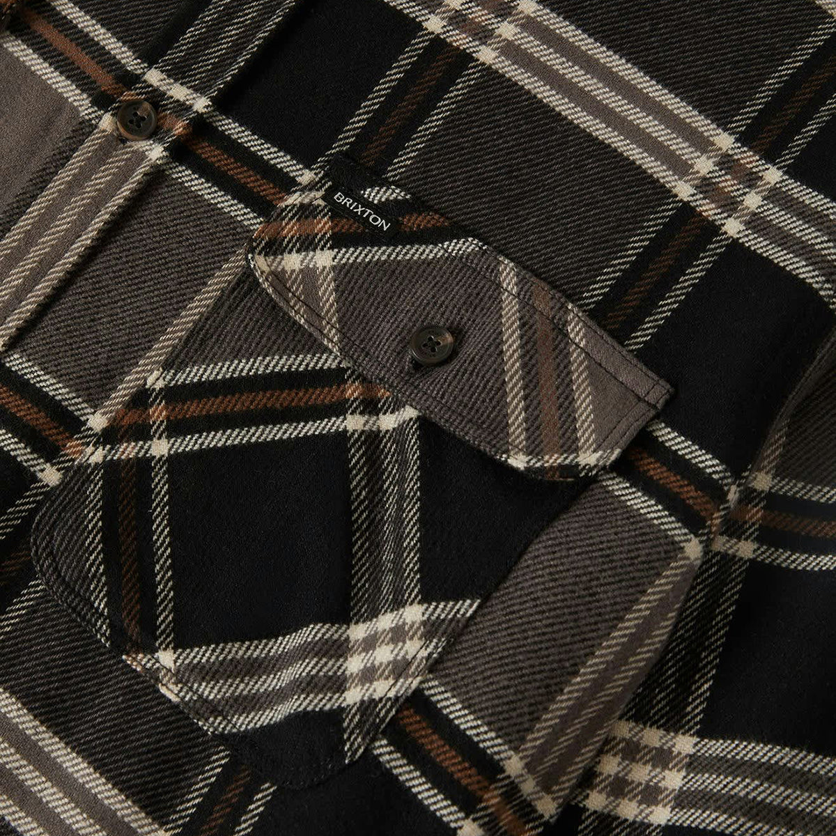 Brixton Black/Charcoal/Pinecone Bowery L/S Flannel Shirt image 2