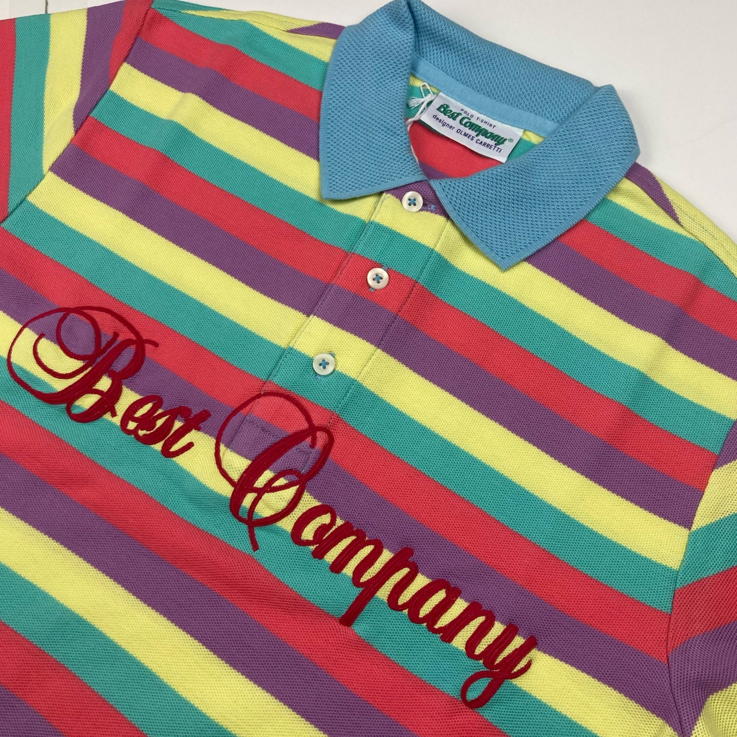 Best Company Vintage multi striped Cotton Polo Shirt image 2