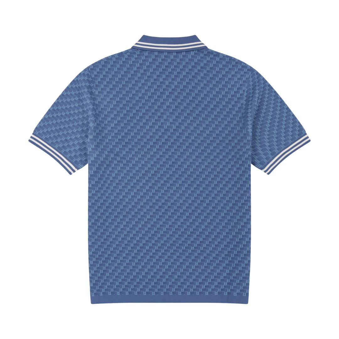 Alma De Ace Blue Rivea Knitted Polo Shirt