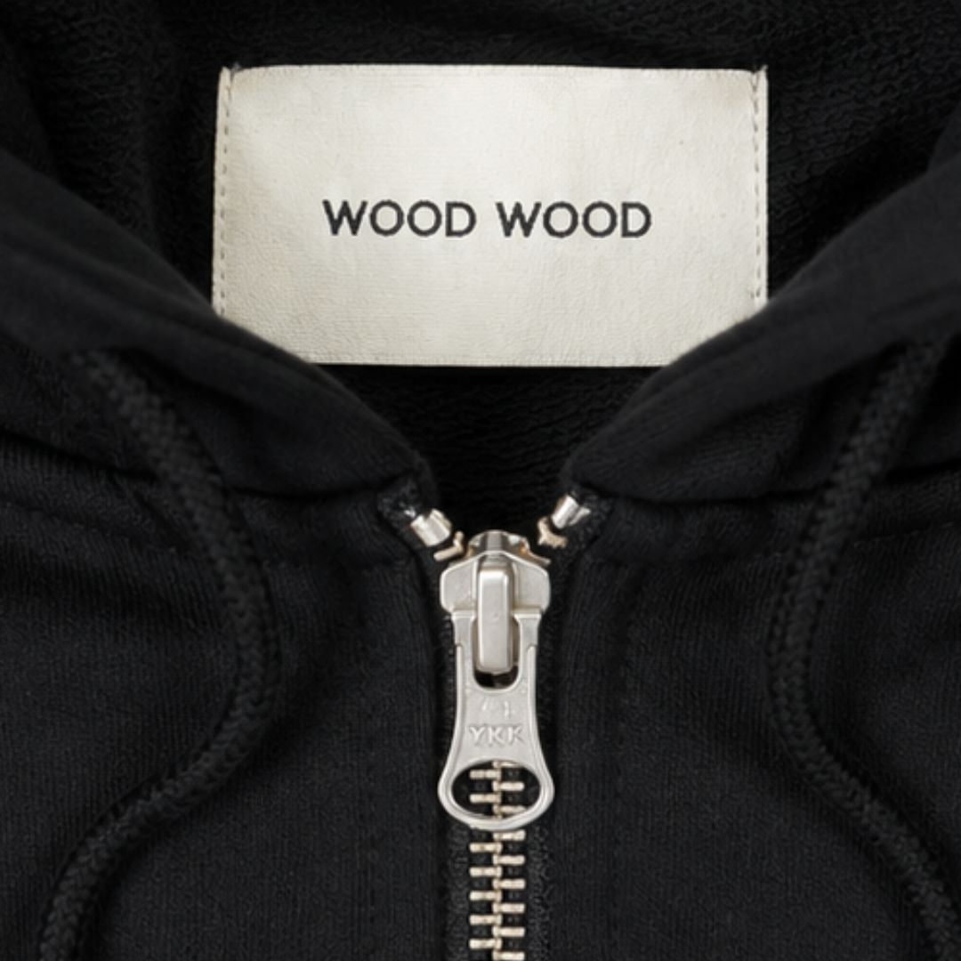 Wood Wood WW Ian Black Zipper Hoodie