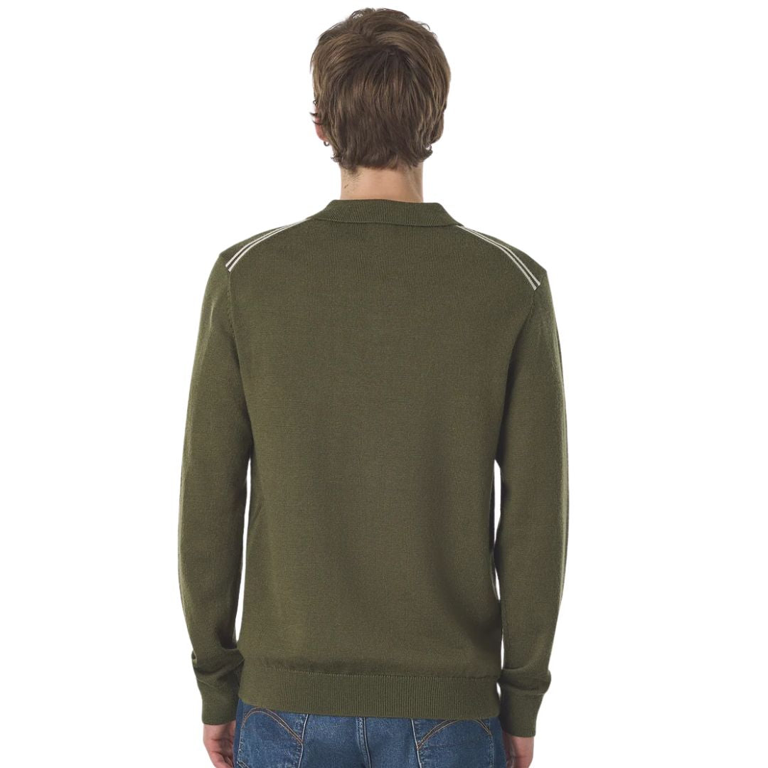 Pretty Green Merino Blend Khaki Polo
