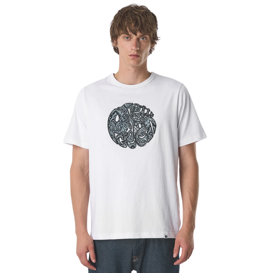 Pretty Green Rave On Paisley Logo White T-Shirt