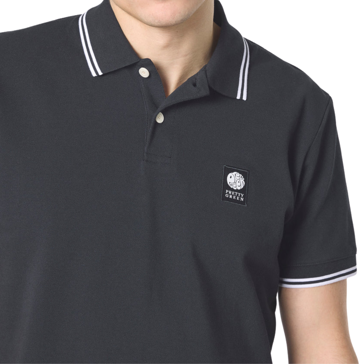 Pretty Green Rayner SS Black Polo