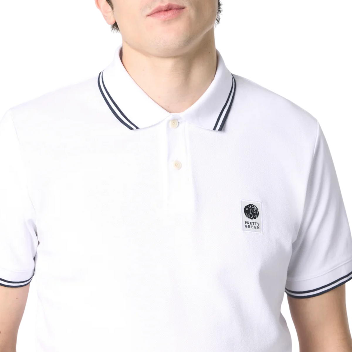 Pretty Green Rayner SS White Polo