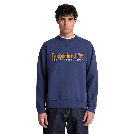 Timberland Established 1973 Embroidered Logo Dark Blue Crew Sweatshirt