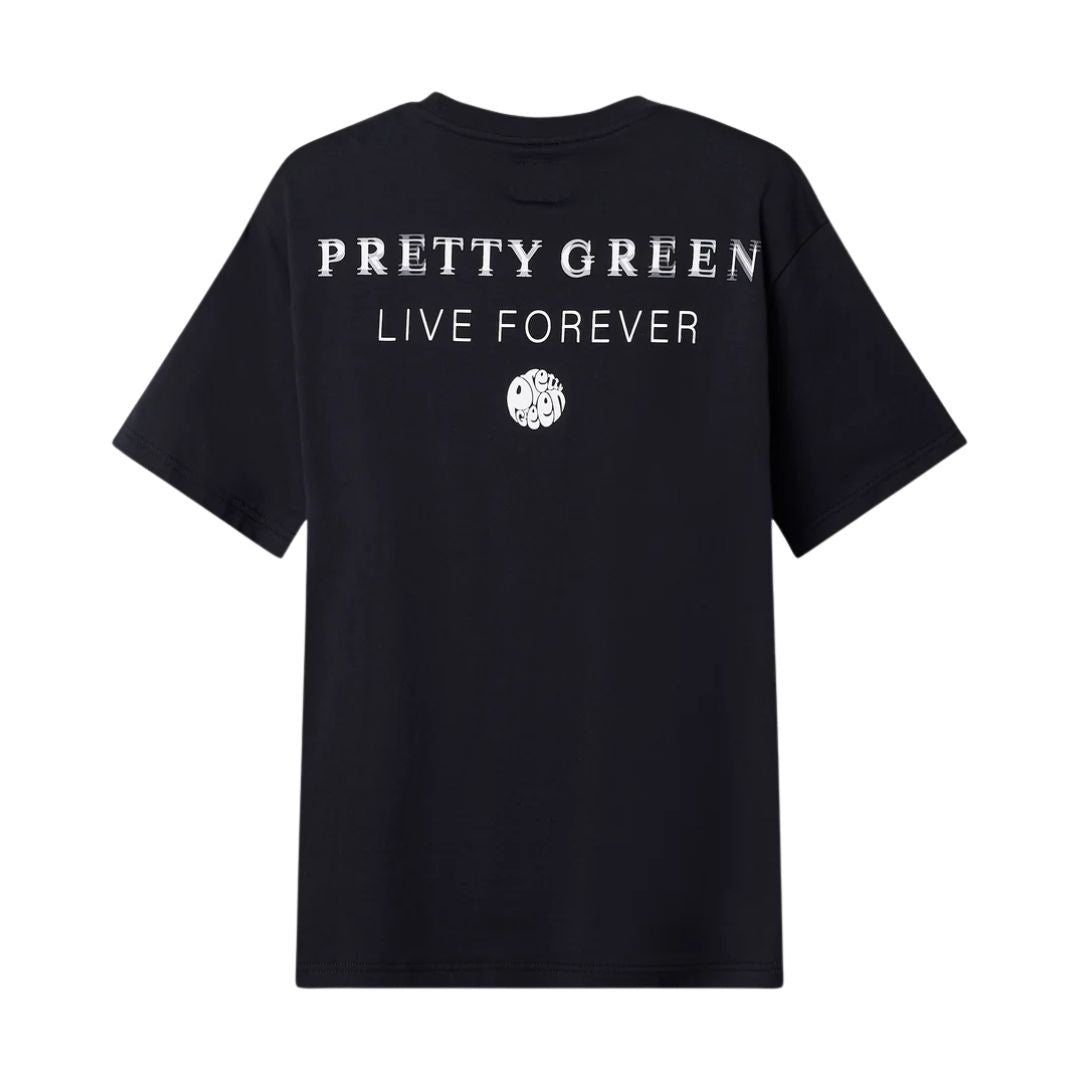 Pretty Green Refractive Black T-Shirt