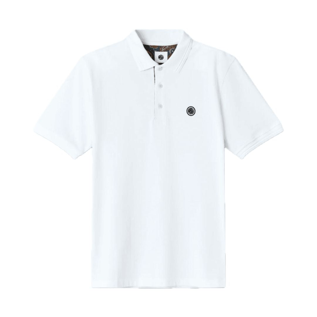 Pretty Green House Paisley Placket White Polo