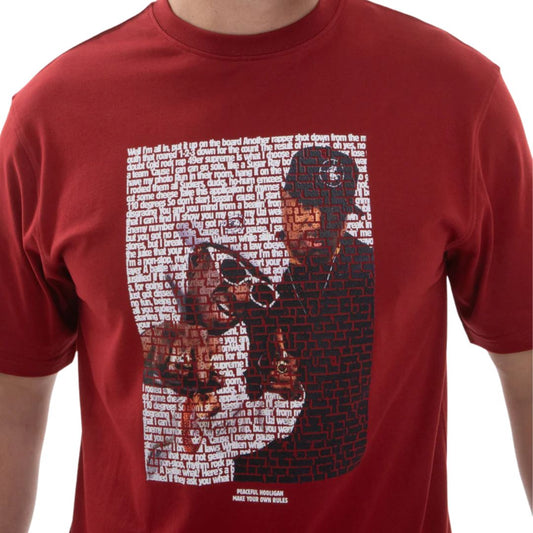 Peaceful Hooligan No 1 T-Shirt Dark Red image 1
