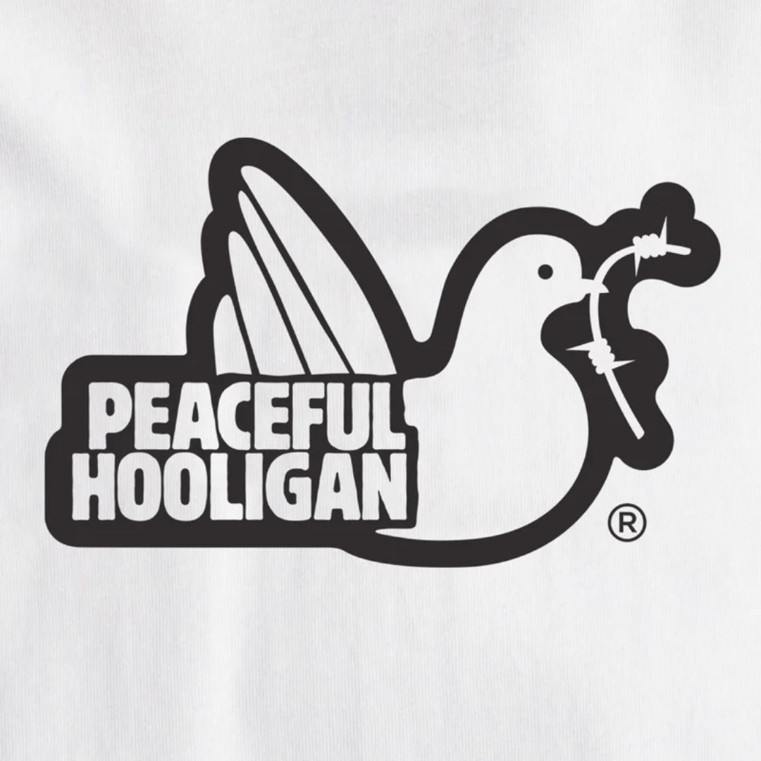 Peaceful Hooligan White Outline T-Shirt image 1