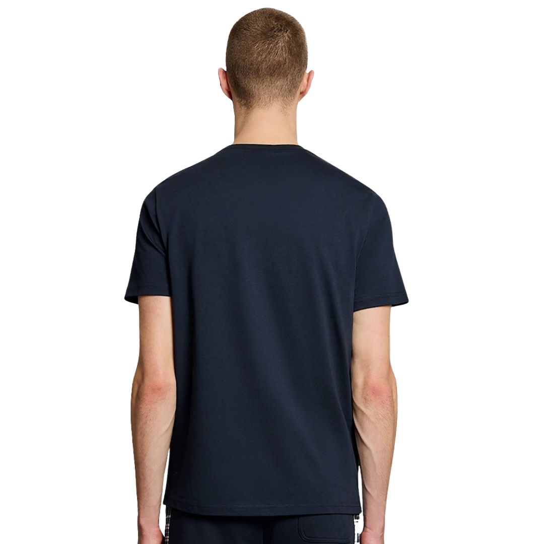 Lyle & Scott Check Panelled T-Shirt Dark Navy image 2