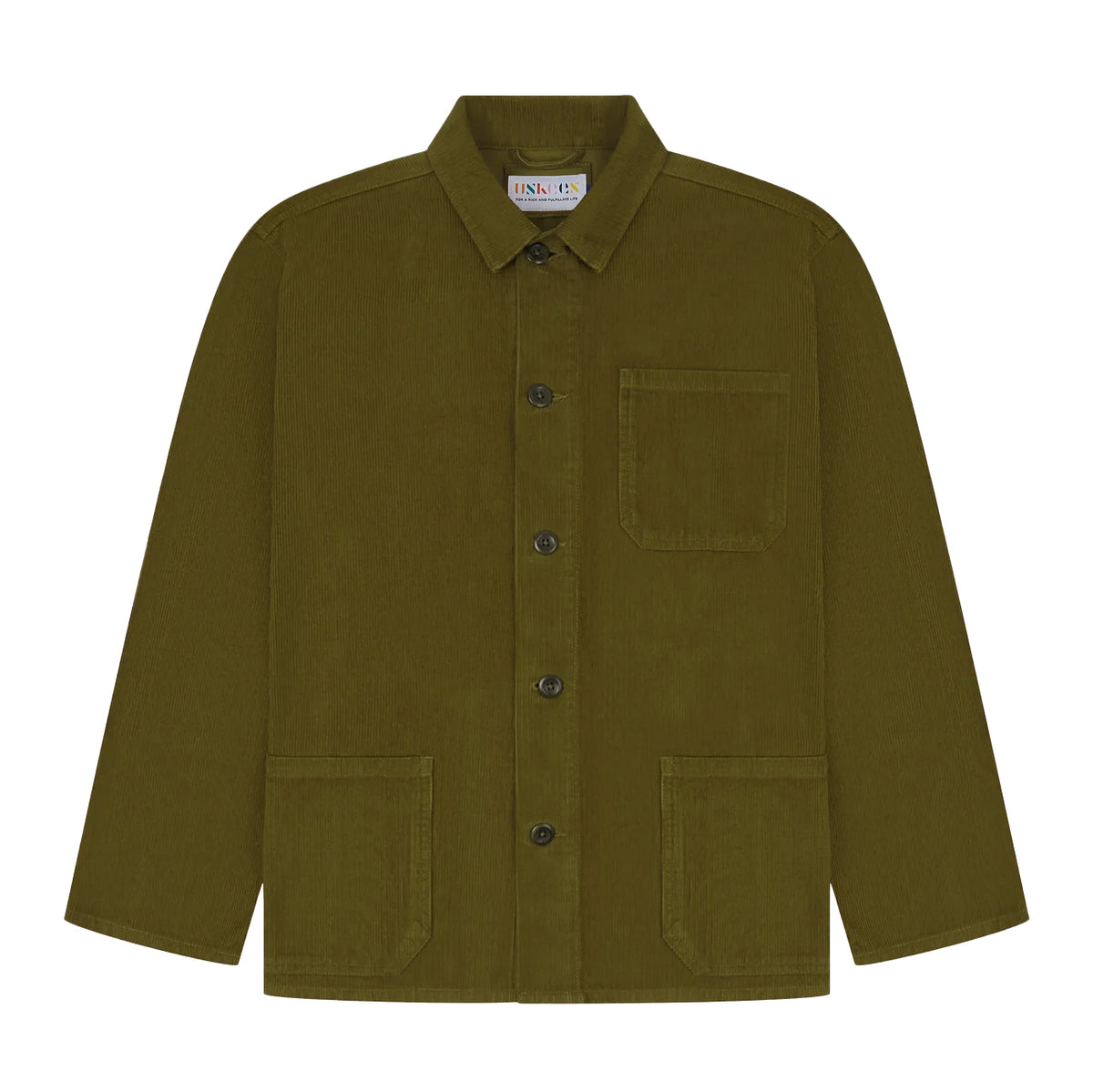 Uskees #3001 Cord Woodland Green Buttoned Overshirt