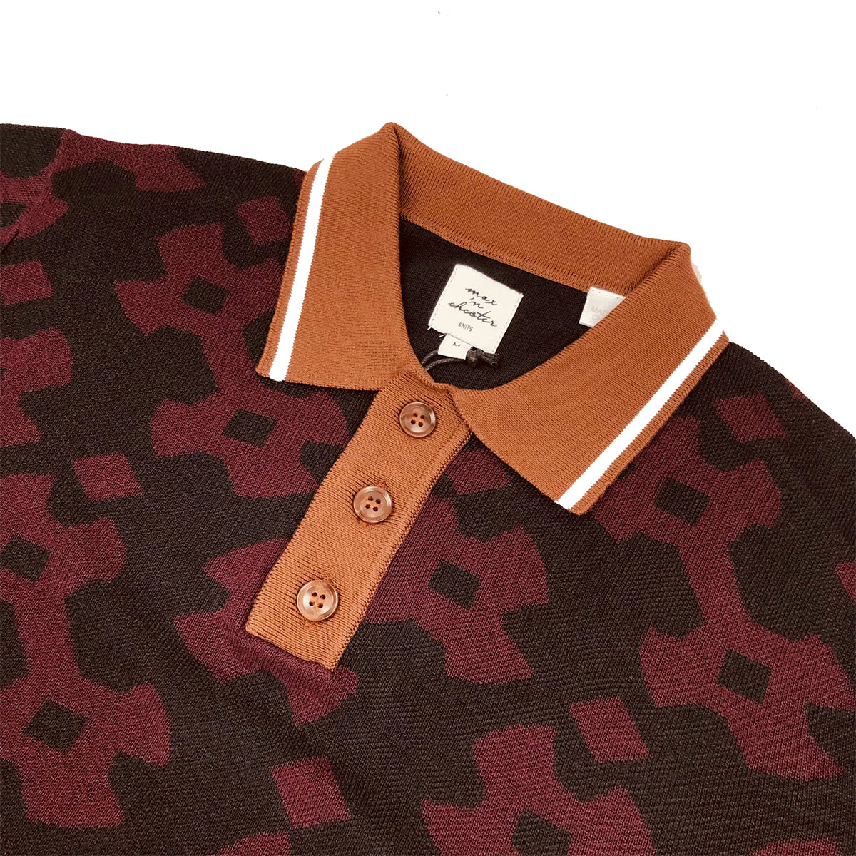 Max N Chester Black/Winetasting Knitted Polo Shirt image 1