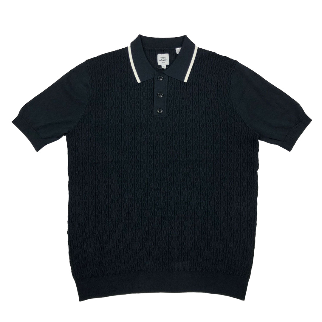 Max N Chester Maritime Blue Knitted Polo Shirt image 0