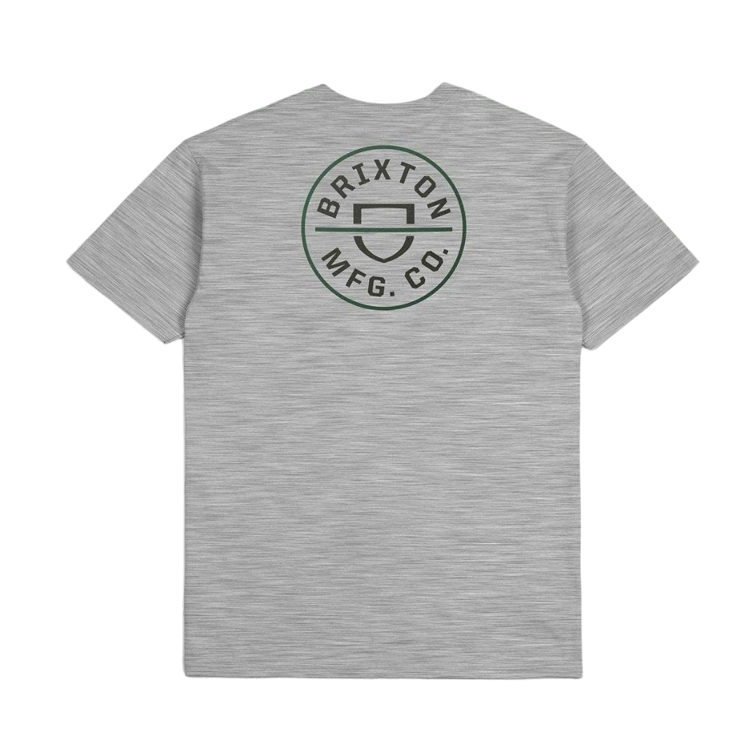 Brixton Heather Grey/Washed Black Crest II S/S Standard T-Shirt image 1