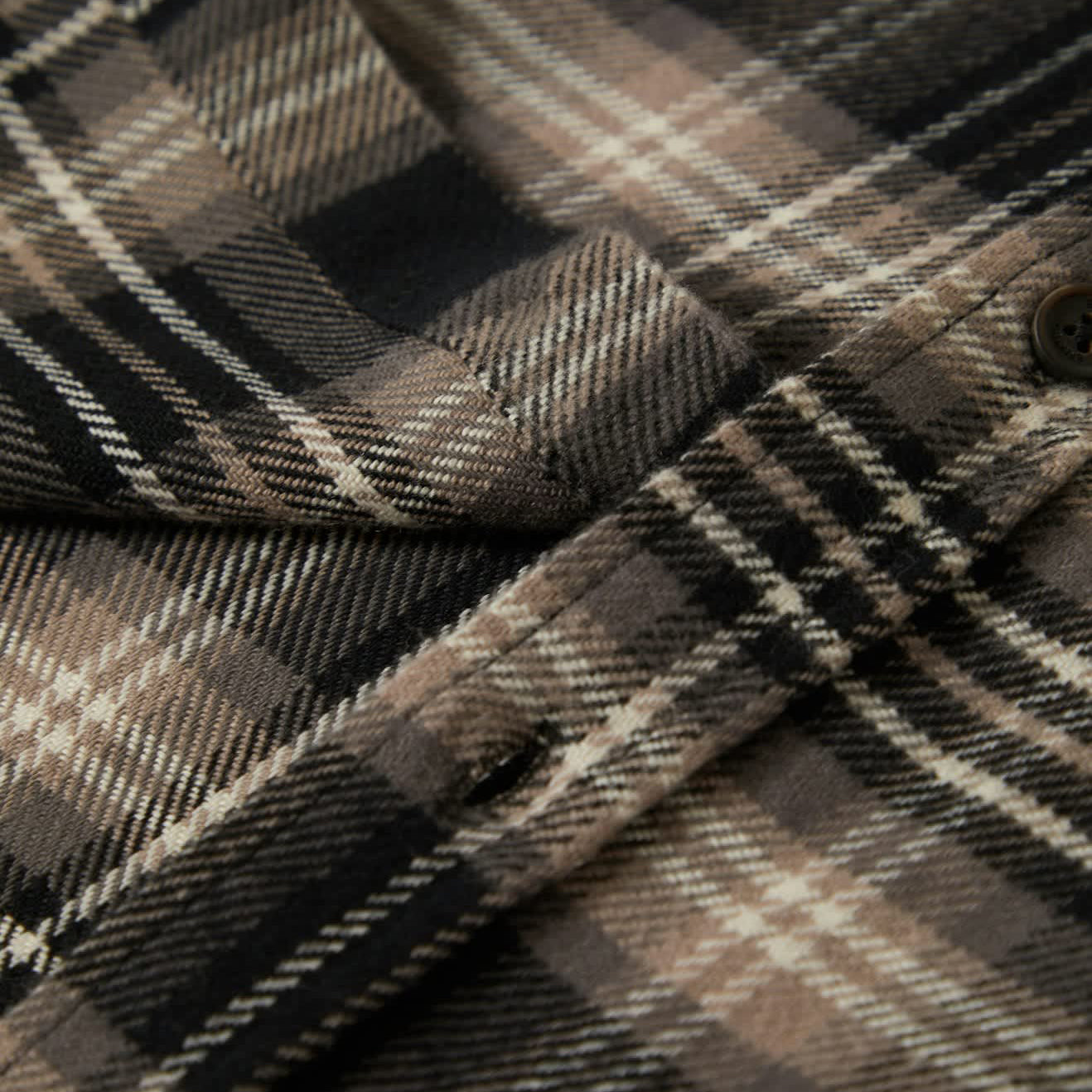 Brixton Bowery Black/Charcoal/Beige Flannel Shirt image 2