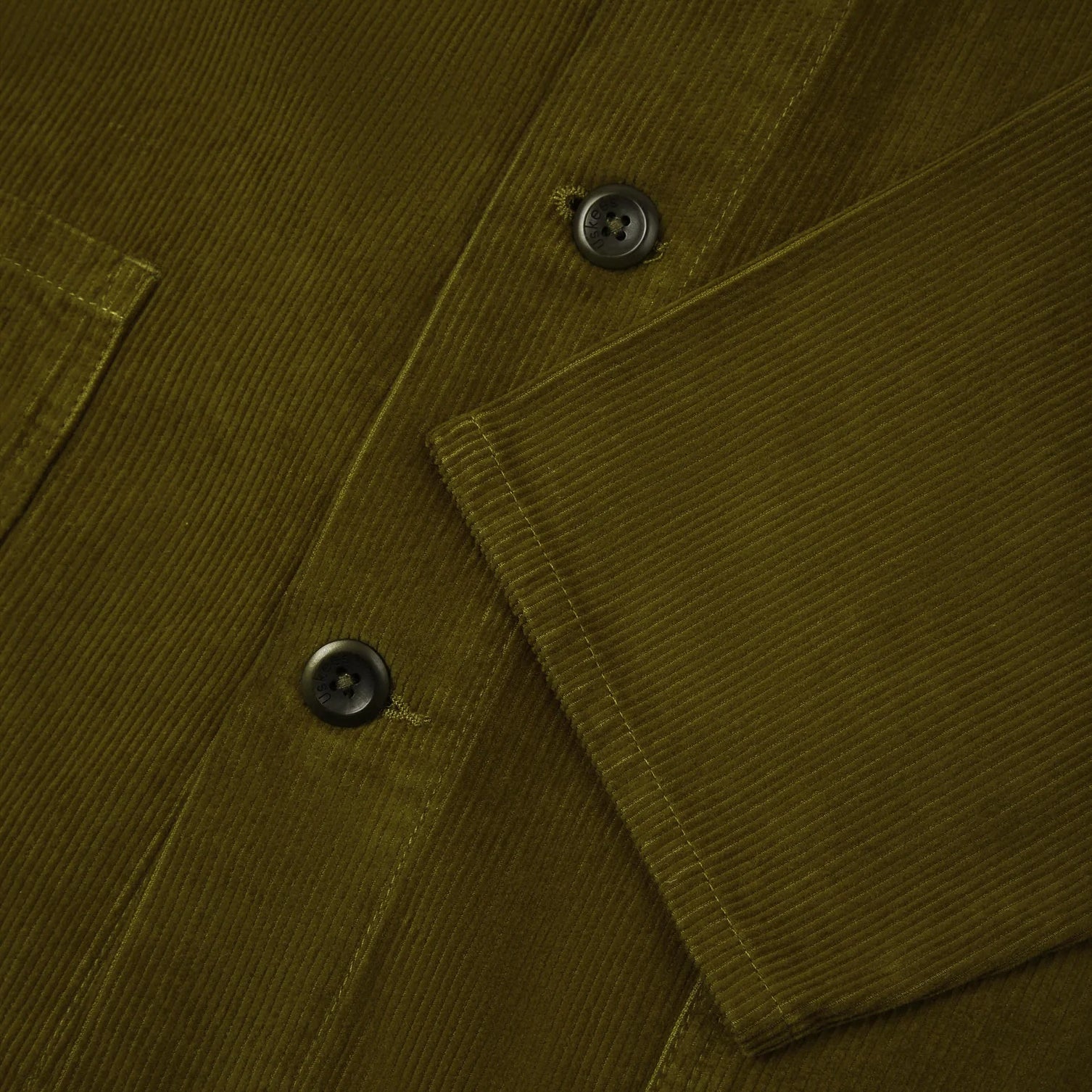 Uskees Woodland Green #3001 Cord Buttoned Overshirt image 2