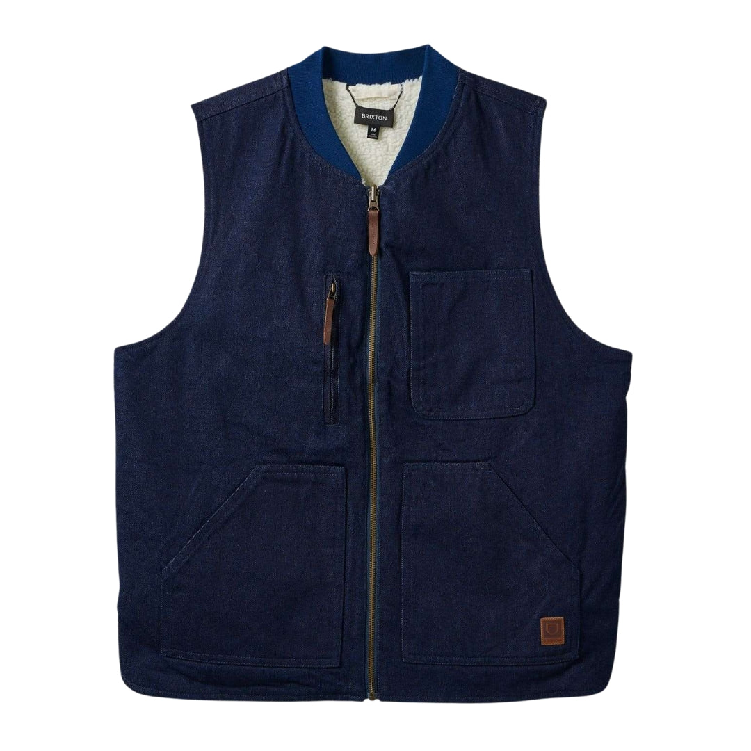 Rinse Denim Sherpa Builders Abraham Reversible Vest Gilet