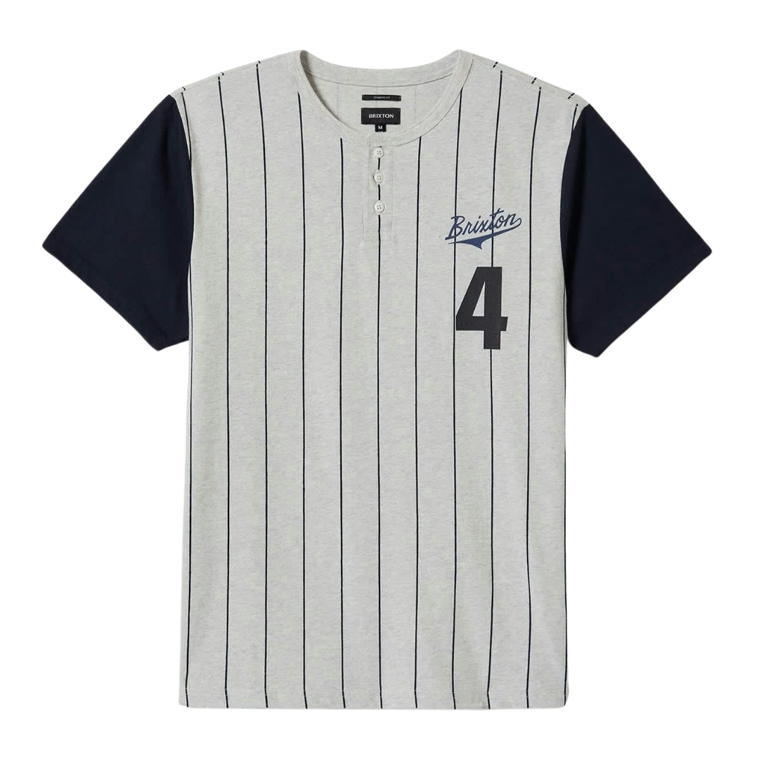 Brixton Grey/Navy The League Baseball T-Shirt image 0
