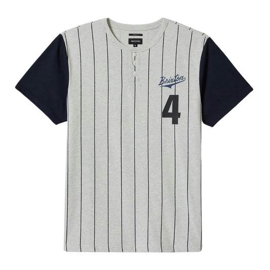 Brixton Grey/Navy The League Baseball T-Shirt image 0