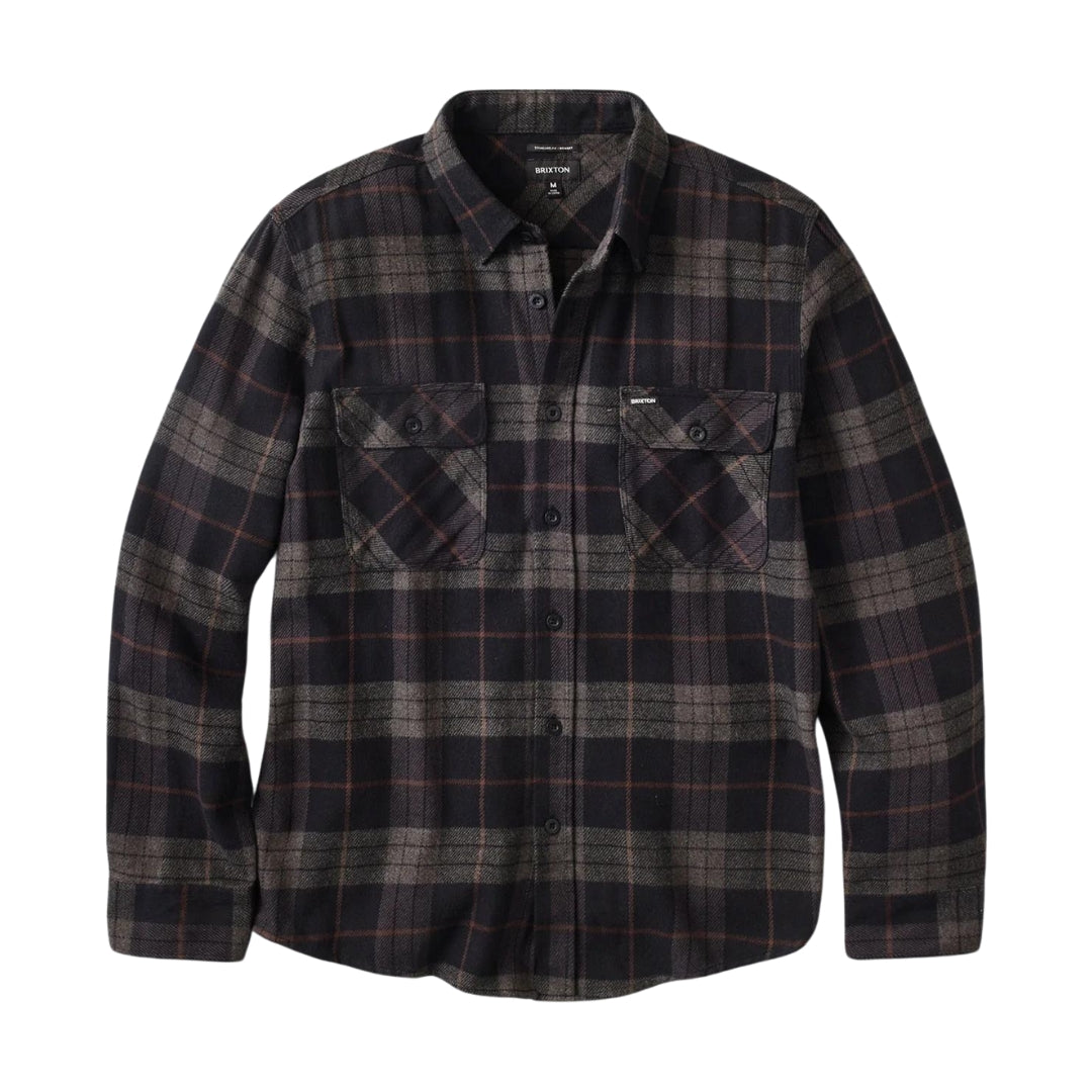Bowery Black Charcoal L S Flannel Shirt