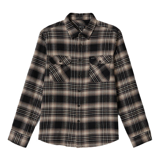 Brixton Bowery Black/Charcoal/Beige Flannel Shirt image 0