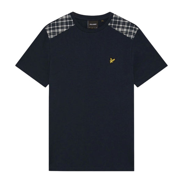 Lyle & Scott Check Panelled T-Shirt Dark Navy image 0