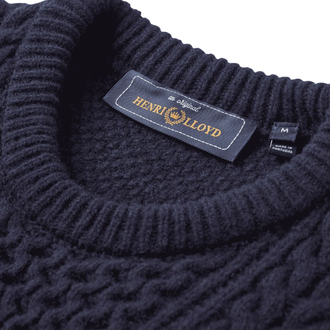 Henri Lloyd Dark Navy Abersoch Cable Knit Jumper image 3