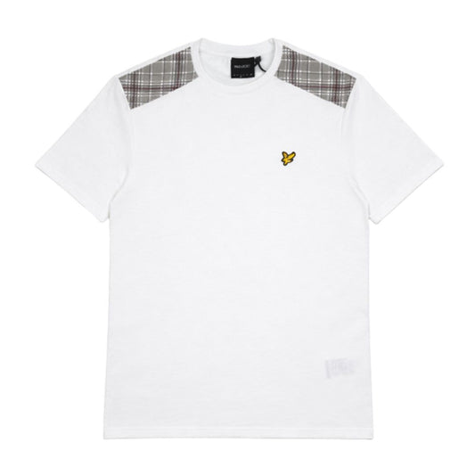 Lyle & Scott Check Panelled T-Shirt White image 0