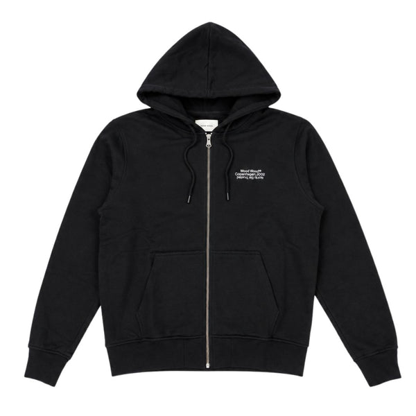 Wood Wood WW Ian Black Zipper Hoodie