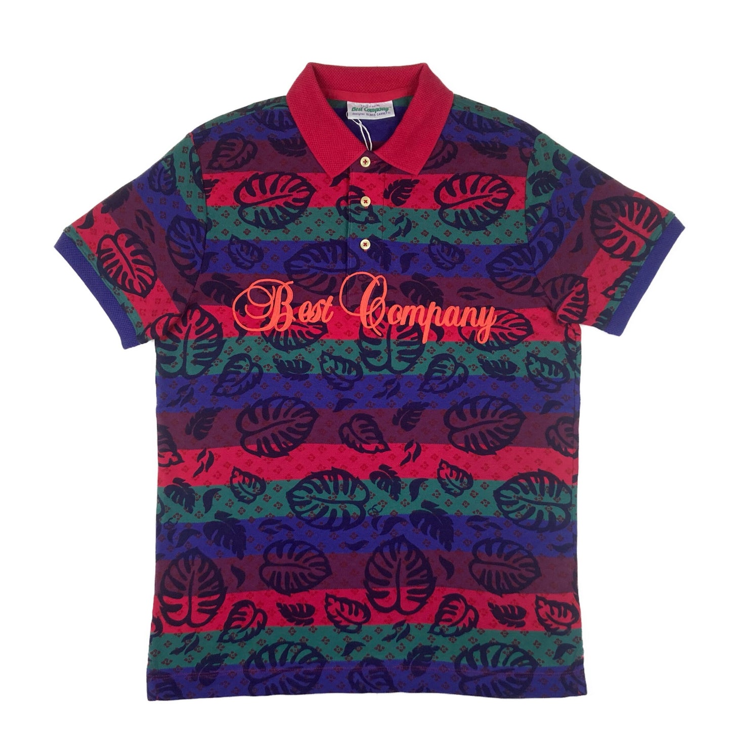 Best Company Floral Multi Striped Cotton Polo Shirt image 0