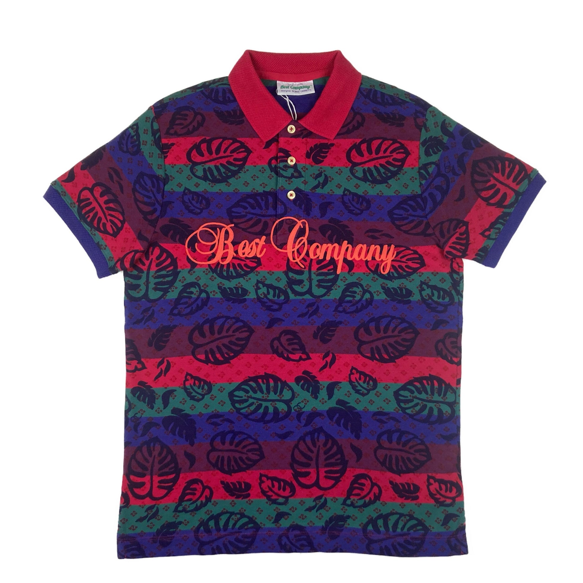 Best Company Floral Multi Striped Cotton Polo Shirt image 0
