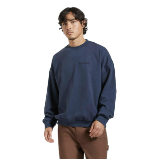 Brixton Navy Embroidered Heavyweight Crewneck Sweatshirt image 1