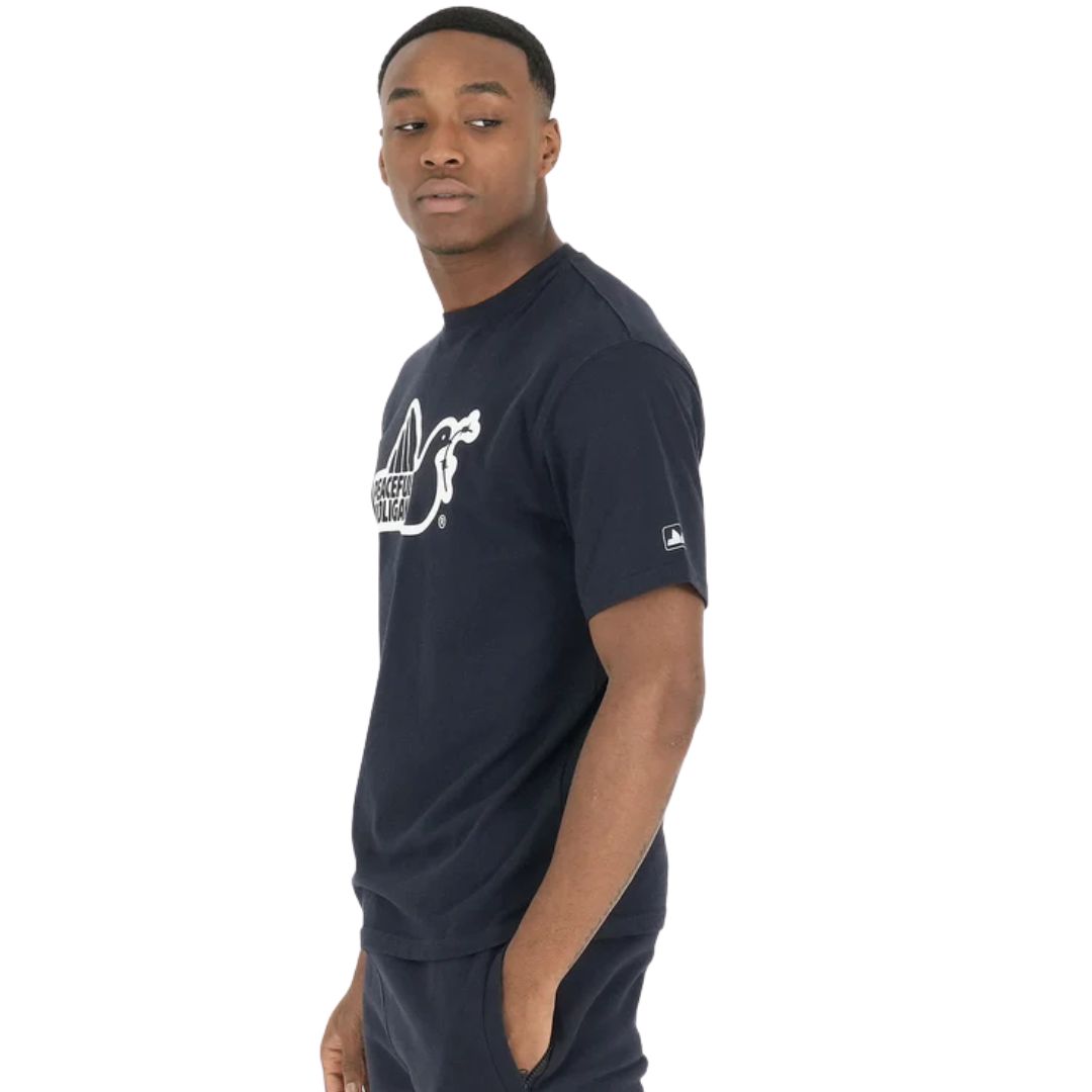 Peaceful Hooligan Navy Outline T-Shirt image 1