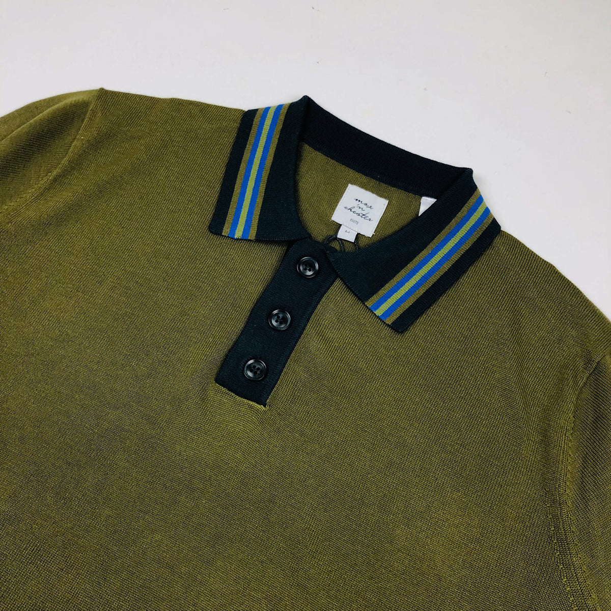 Max N Chester Deep Moss Knitted L/S Polo Shirt image 1