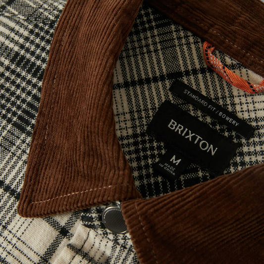 Brixton Builders Off White/Black Bowery  Flannel Shirt image 1