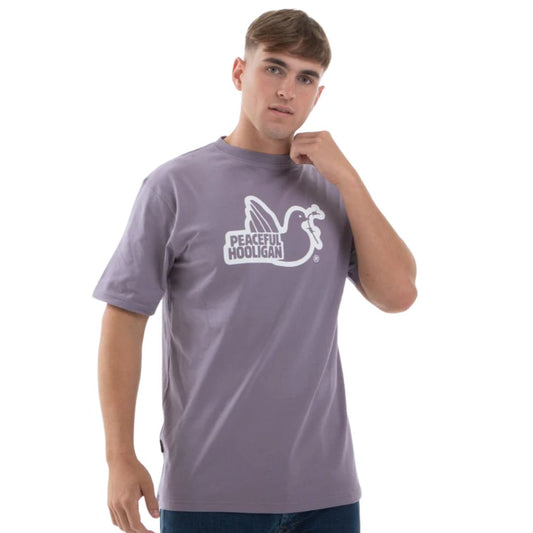 Peaceful Hooligan Outline MauveT-Shirt image 0