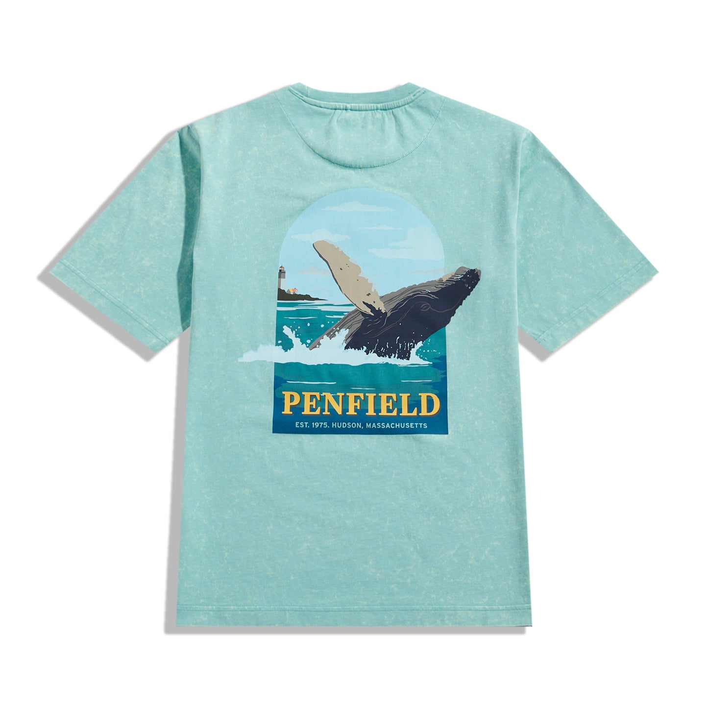 Penfield Dusty Turquoise Whale Scene T-Shirt image 1