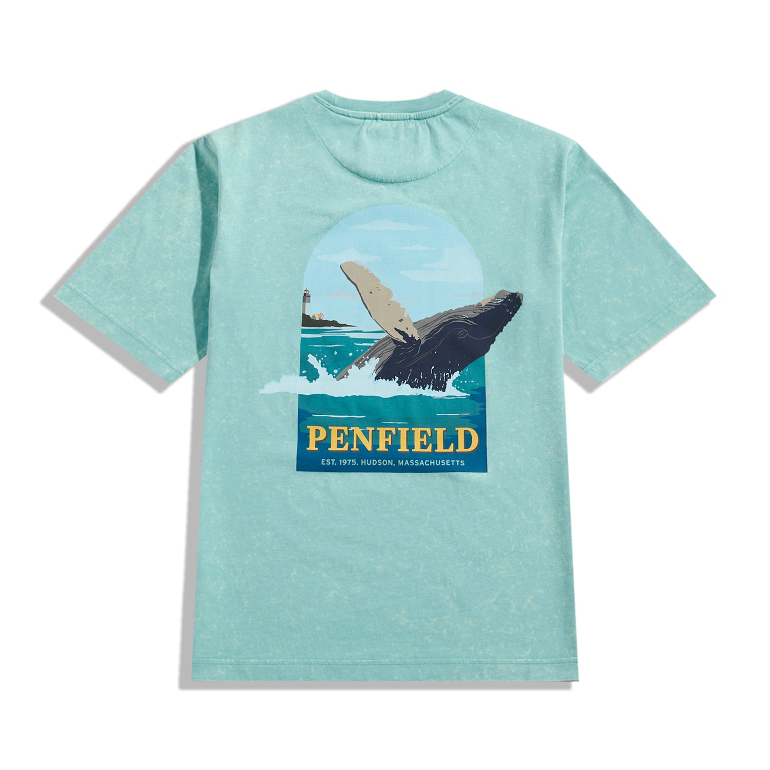 Penfield Dusty Turquoise Whale Scene T-Shirt image 1