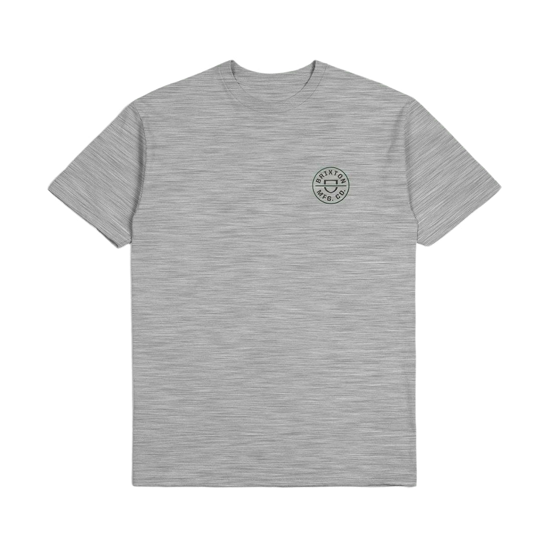 Crest II S S Standard Heather Grey Washed T Shirt
