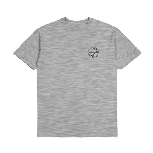 Brixton Heather Grey/Washed Black Crest II S/S Standard T-Shirt image 0