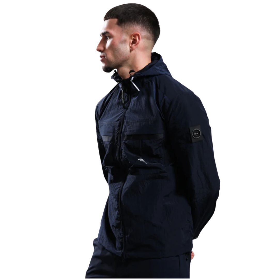 Marshall Artist Sicuro Navy Hooded Overshirt