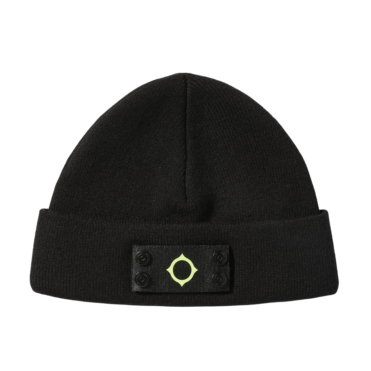 Ma.Strum Badge Jet Black Beanie