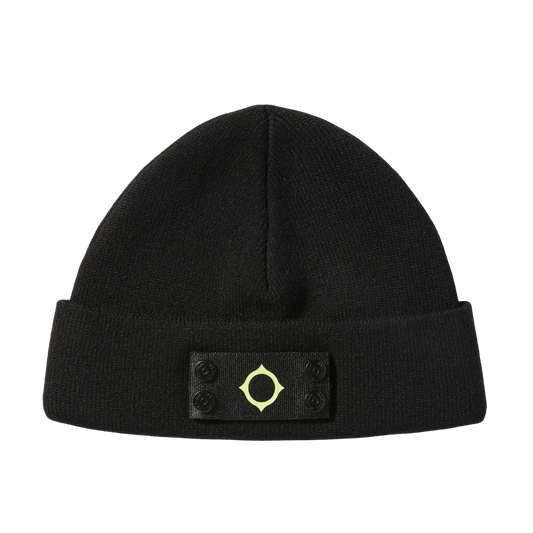 Ma.Strum Badge Jet Black Beanie