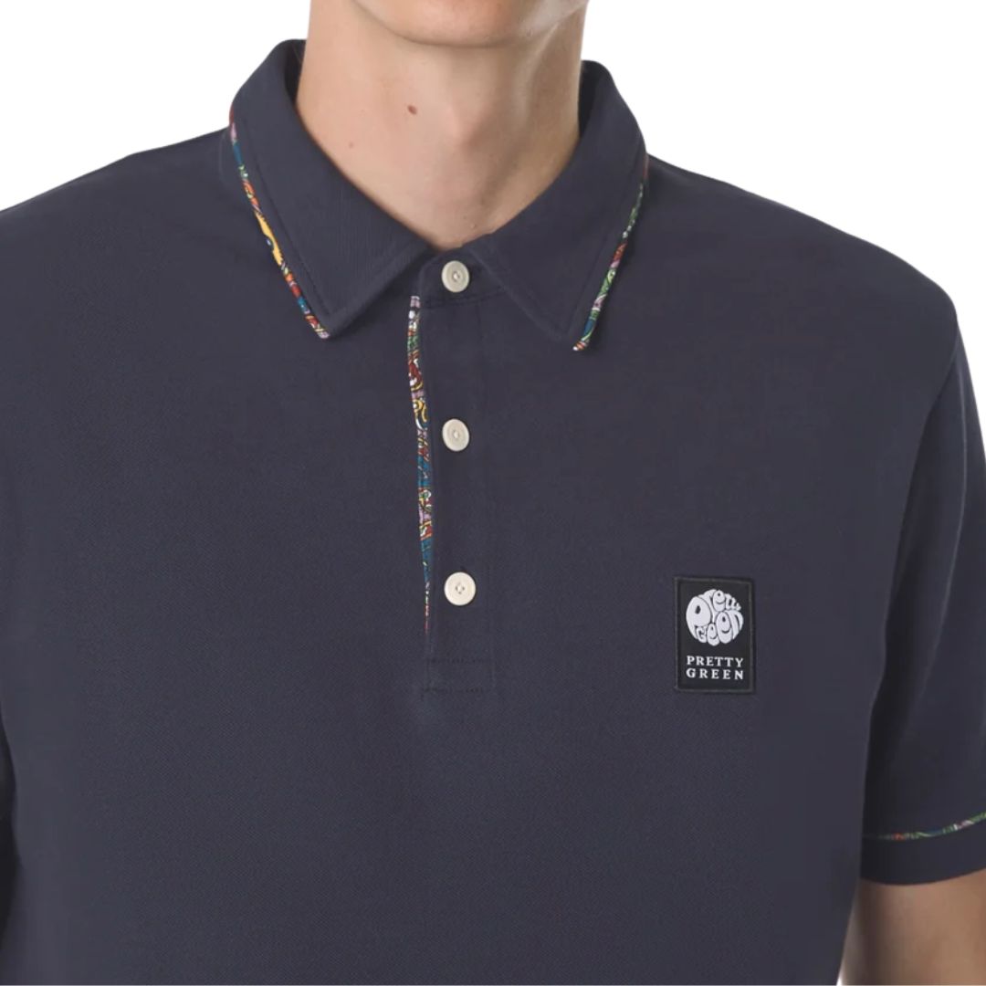 Pretty Green Albion Navy Polo