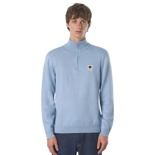 Pretty Green Merino Blend Sky Blue Quarter Zip