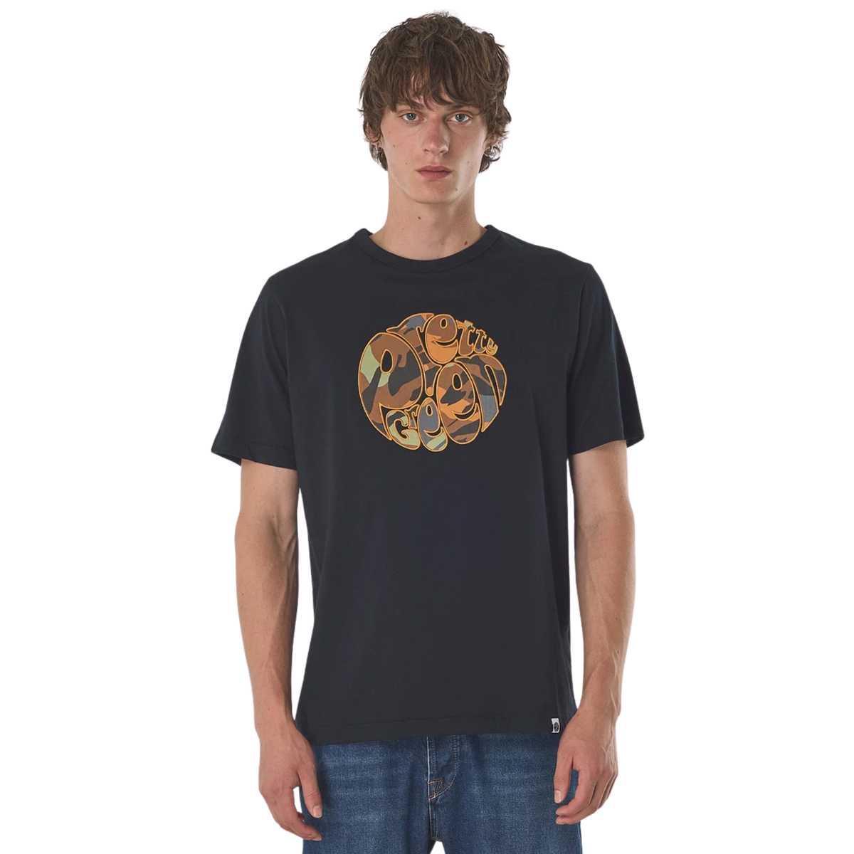 Pretty Green Rave Camo Logo Black T-Shirt